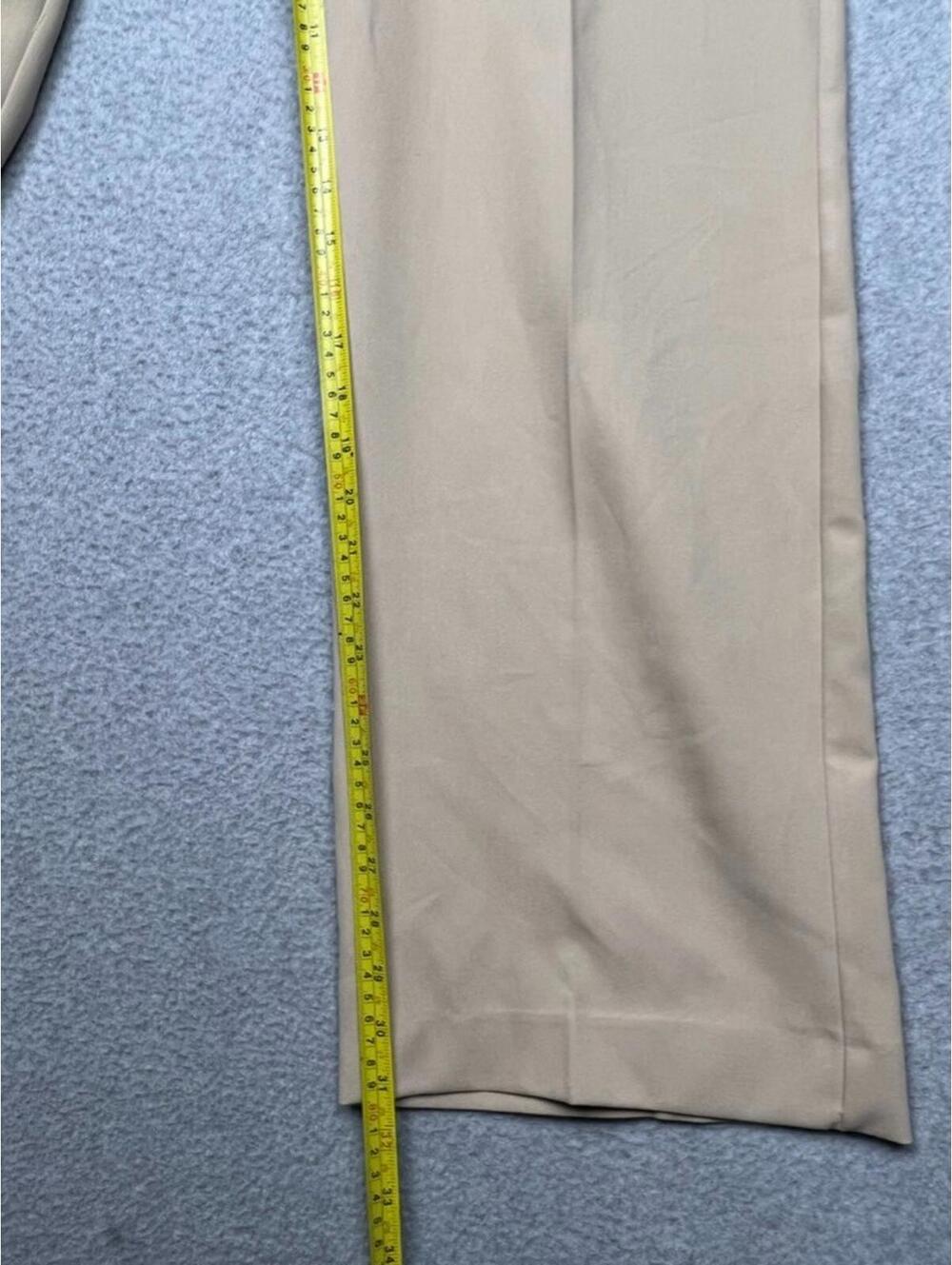 Zara Straight Leg Pants Womens Size L Beige Minimalist Simple Career Office - Picture 4 of 11